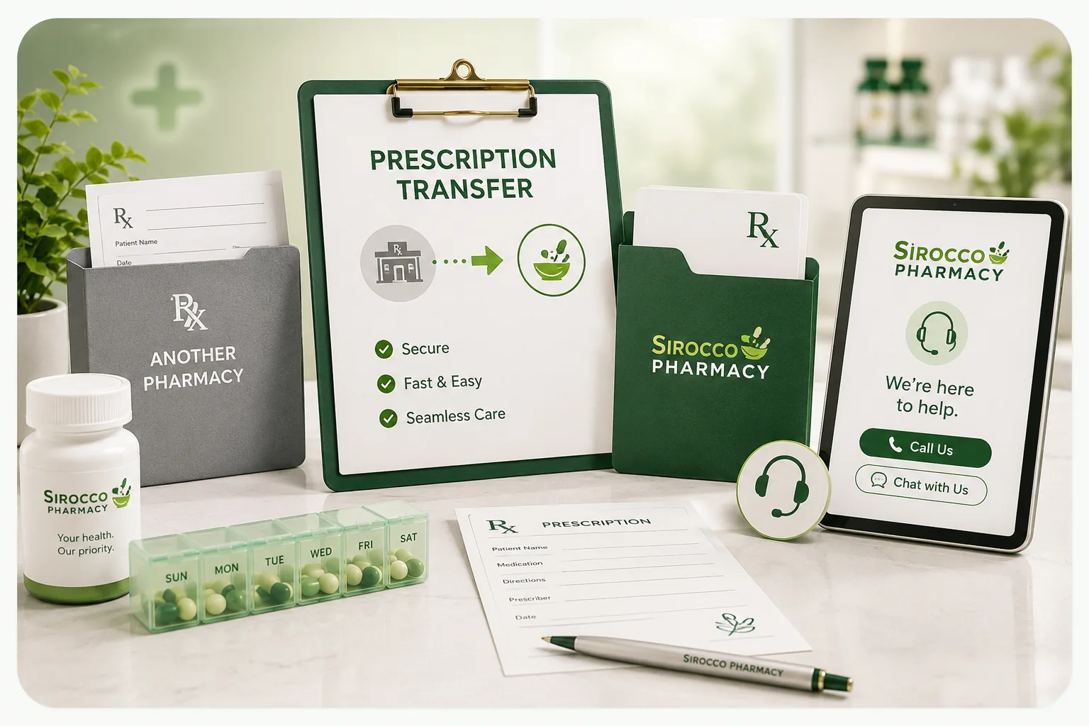 Prescription transfer support at Sirocco Pharmacy in Calgary