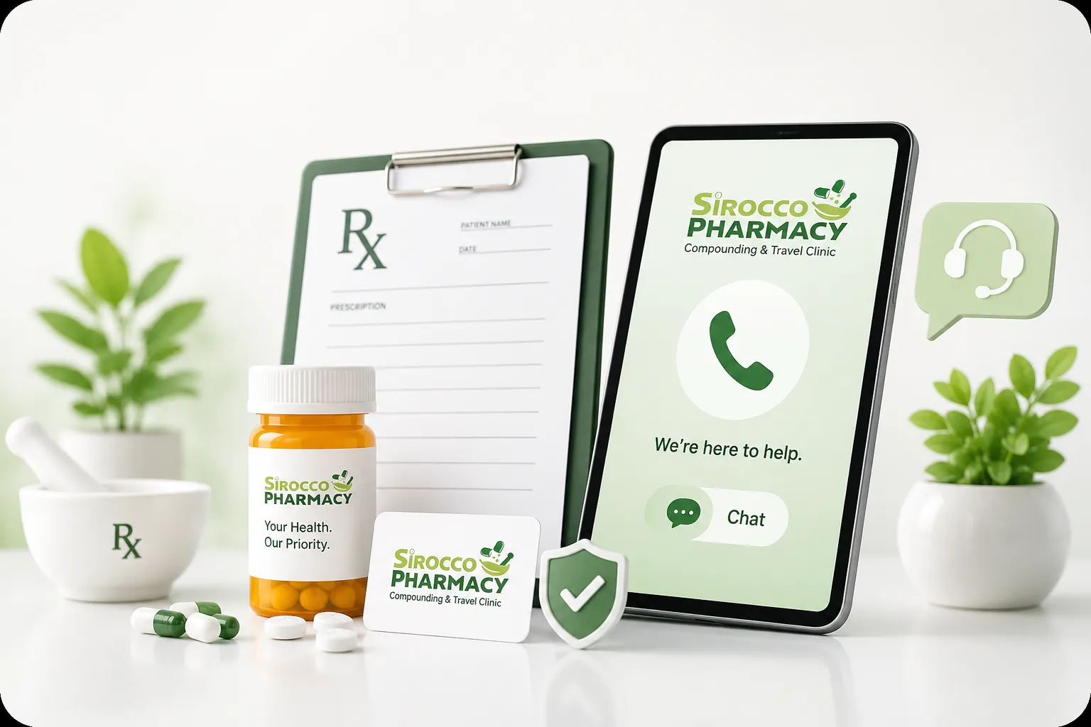 Contact the Sirocco Pharmacy team for prescription refill support